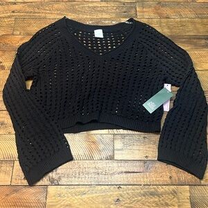 [wild fable] Black Crochet Top